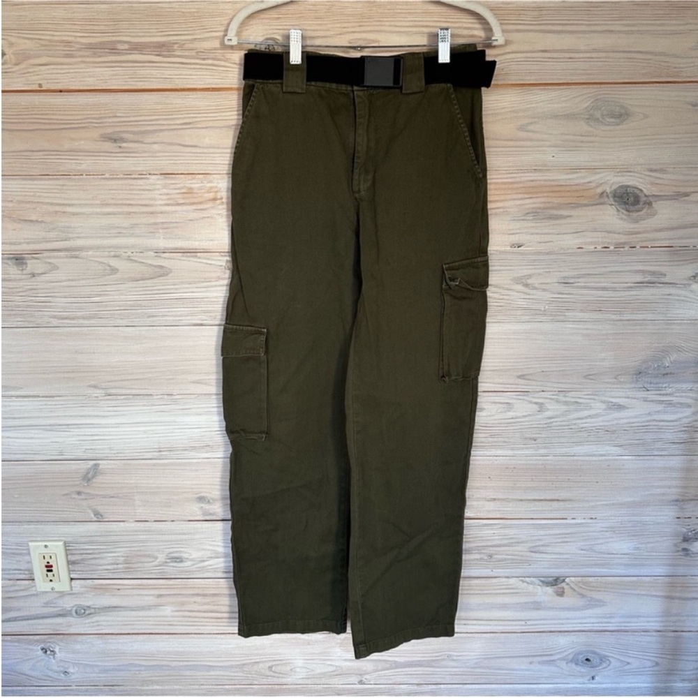 Artiza TNA Army Green Cargo Pants Straight Leg Size M $124